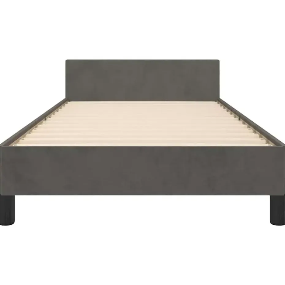 vidaXL - Eenpersoonsbed frame - Donkergrijs - Fluweel - 80x200 cm