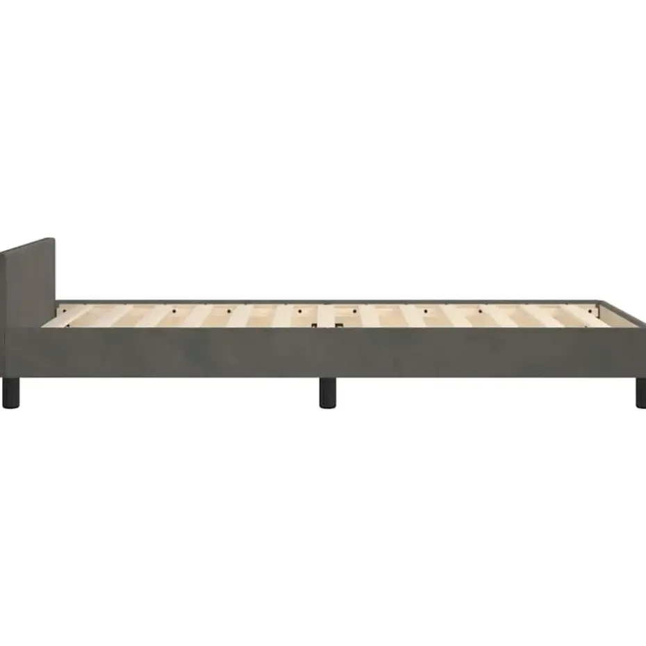 vidaXL - Eenpersoonsbed frame - Donkergrijs - Fluweel - 80x200 cm