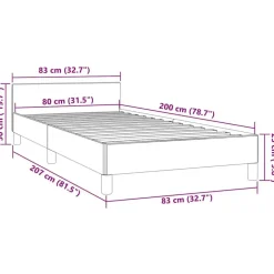 vidaXL - Eenpersoonsbed frame - Donkergrijs - Fluweel - 80x200 cm