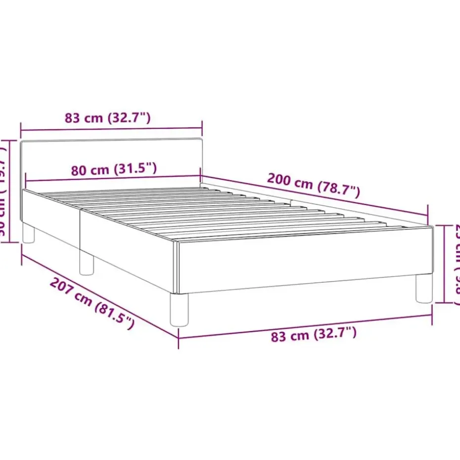 vidaXL - Eenpersoonsbed frame - Donkergrijs - Fluweel - 80x200 cm