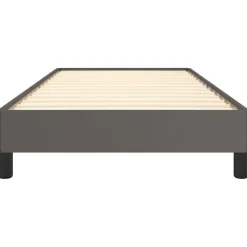 vidaXL - Eenpersoonsbed frame met lattenbodem - Grijs - Kunstleer - 80x200 cm