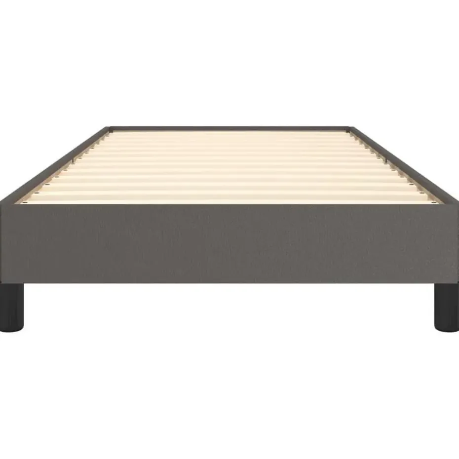 vidaXL - Eenpersoonsbed frame met lattenbodem - Grijs - Kunstleer - 80x200 cm