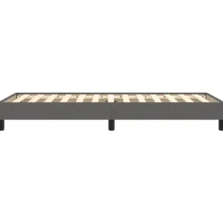 vidaXL - Eenpersoonsbed frame met lattenbodem - Grijs - Kunstleer - 80x200 cm