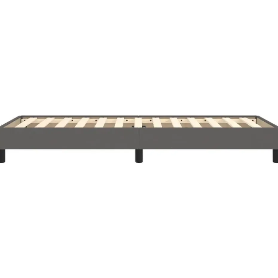 vidaXL - Eenpersoonsbed frame met lattenbodem - Grijs - Kunstleer - 80x200 cm