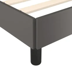 vidaXL - Eenpersoonsbed frame met lattenbodem - Grijs - Kunstleer - 80x200 cm