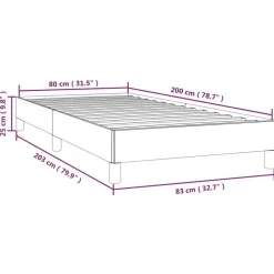 vidaXL - Eenpersoonsbed frame met lattenbodem - Grijs - Kunstleer - 80x200 cm