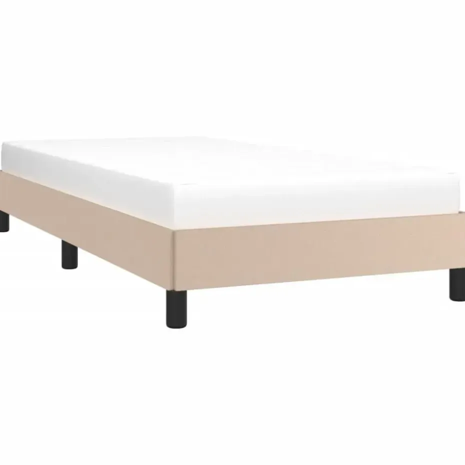 vidaXL - Eenpersoonsbed frame - Cappuccinokleurig - Kunstleer - 90x190 cm