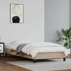 vidaXL - Eenpersoonsbed frame - Cappuccinokleurig - Kunstleer - 90x190 cm