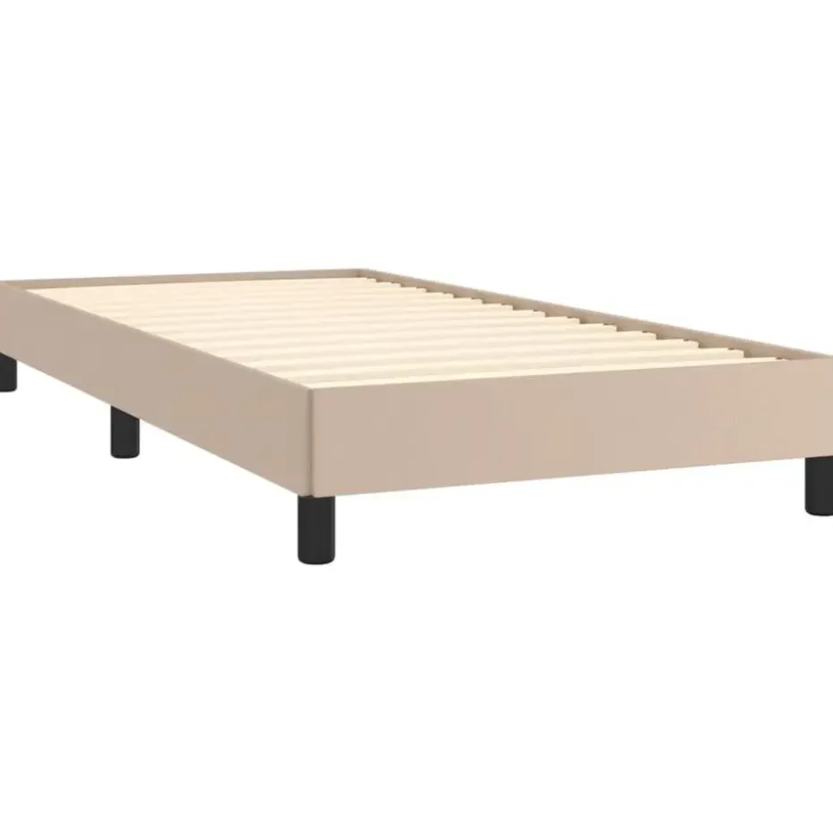vidaXL - Eenpersoonsbed frame - Cappuccinokleurig - Kunstleer - 90x190 cm