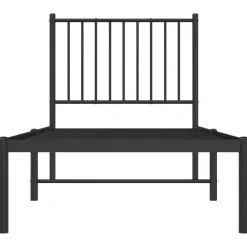 vidaXL - Eenpersoonsbed met hoofdbord - Zwart - Metaal - 80x200 cm