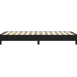 vidaXL - Eenpersoonsbed met lattenbodem - Zwart - Stof - 90x200 cm