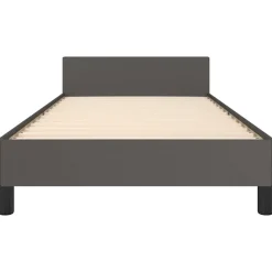 vidaXL - Eenpersoonsbed met hoofdeinde zonder matras - Grijs - 90x200 cm
