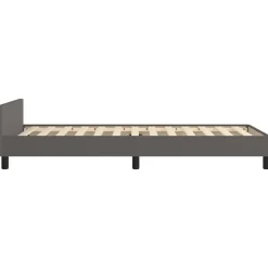 vidaXL - Eenpersoonsbed met hoofdeinde zonder matras - Grijs - 90x200 cm