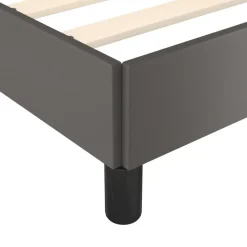 vidaXL - Eenpersoonsbed met hoofdeinde zonder matras - Grijs - 90x200 cm