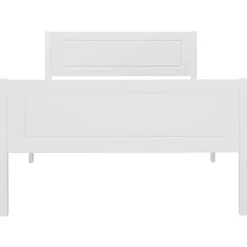 vidaXL - Eenpersoonsbed met hoofdbord - Wit - Massief grenenhout - 90x200 cm