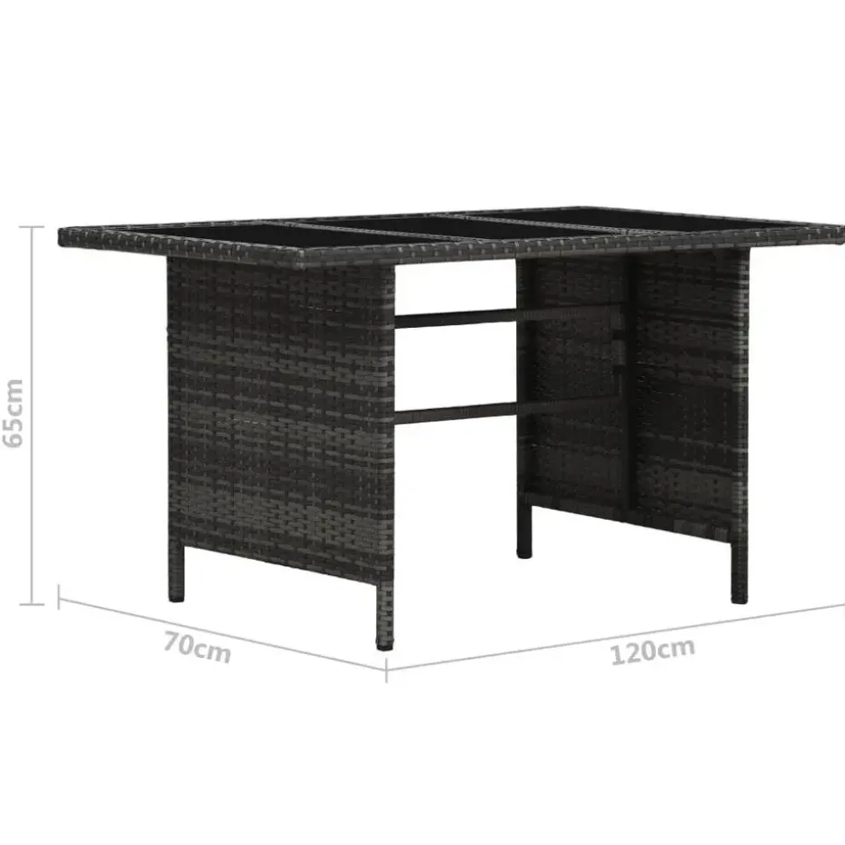 vidaXL - Eethoek - Grijs - Poly rattan