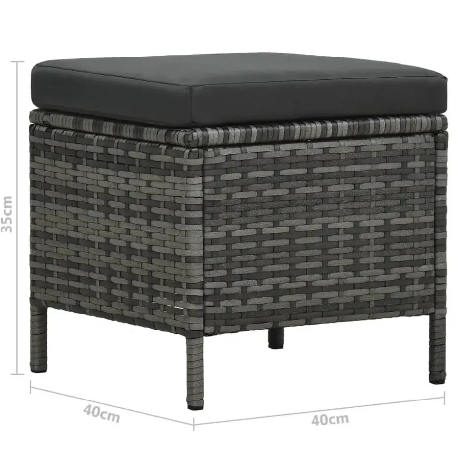 vidaXL - Eethoek - Grijs - Poly rattan