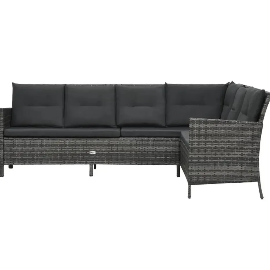 vidaXL - Eethoek - Grijs - Poly rattan
