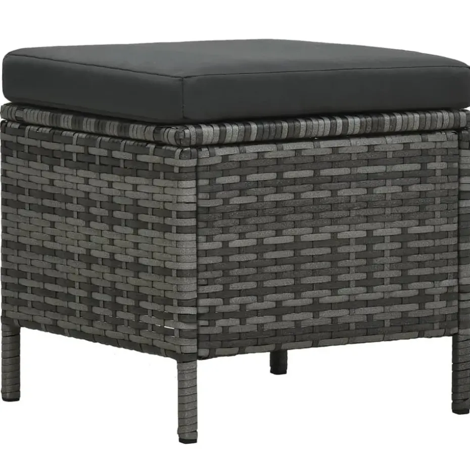 vidaXL - Eethoek - Grijs - Poly rattan