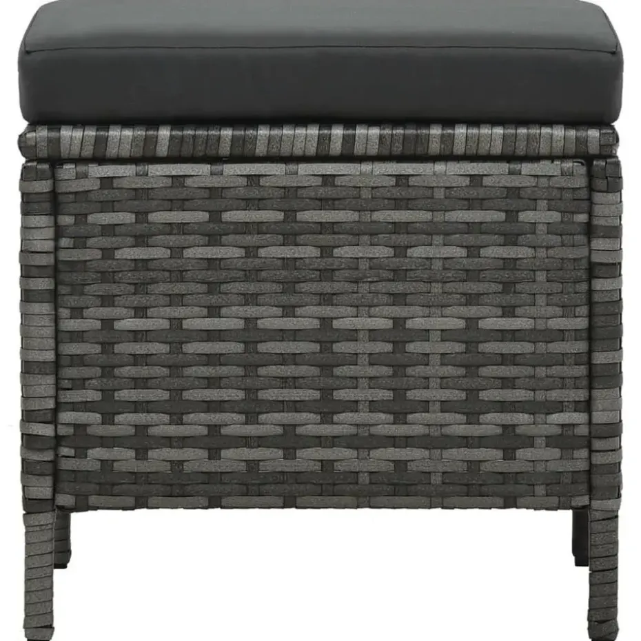 vidaXL - Eethoek - Grijs - Poly rattan