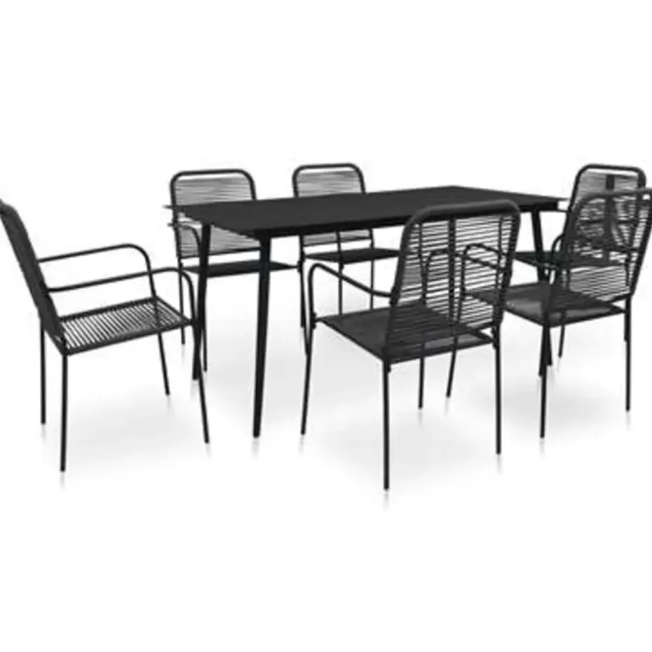 vidaXL - Eetset - Zwart - Staal