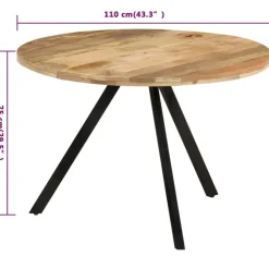 vidaXL - Eettafel - Bruin - Hout - Ø 110 x 75 cm