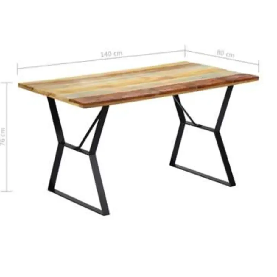 vidaXL - Eettafel - Multikleur - Hout - 140 x 80 x 76 cm