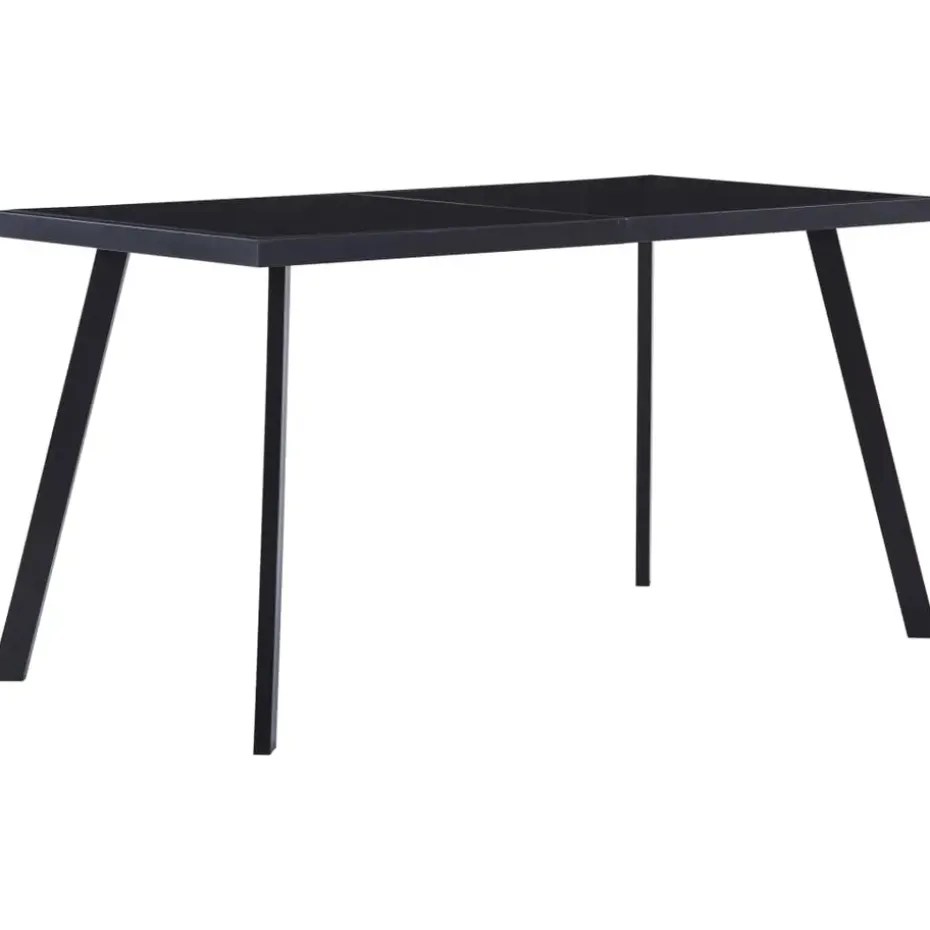 vidaXL - Eettafel - Zwart - Glas - 140 x 70 x 75 cm