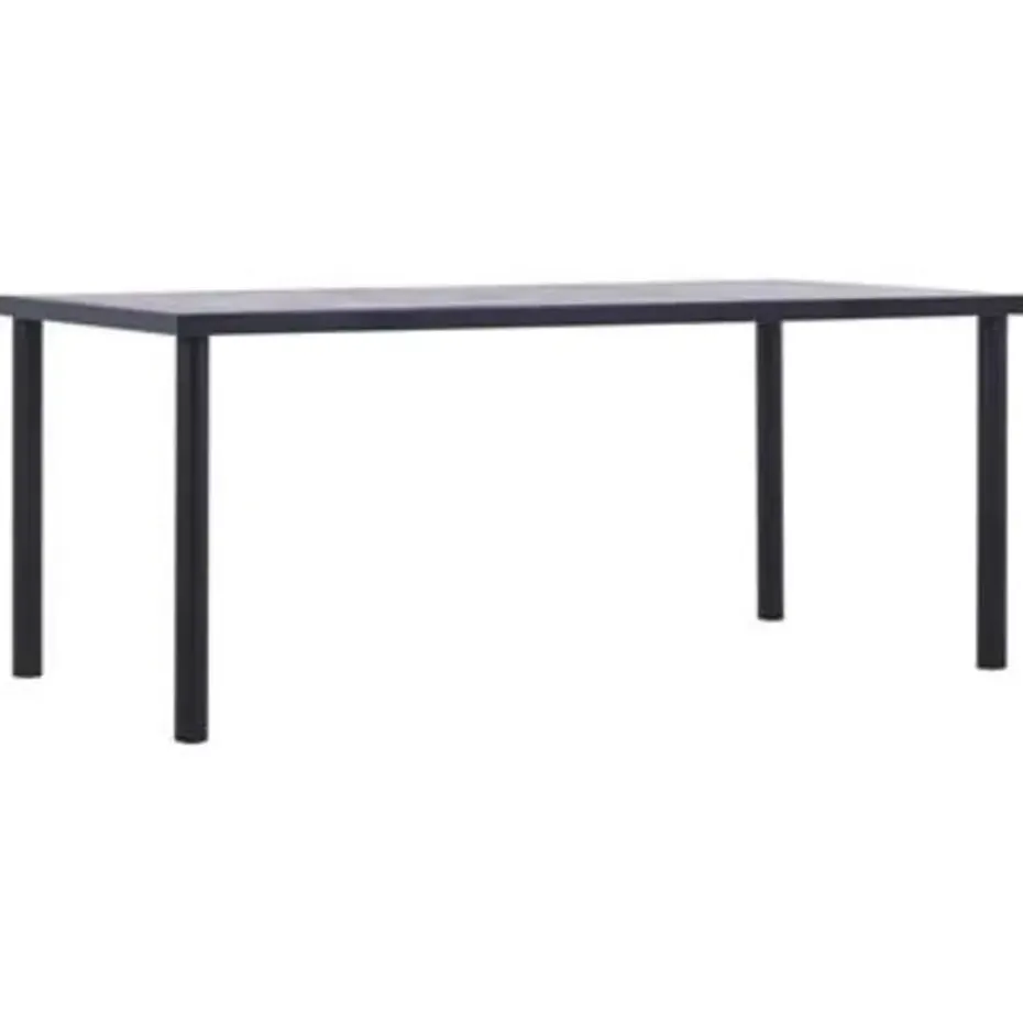 vidaXL - Eettafel - Zwart - MDF - 180 x 90 x 75 cm