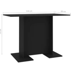 vidaXL - Eettafel - Zwart - Bewerkt hout