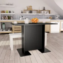 vidaXL - Eettafel - Zwart - Bewerkt hout