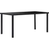 vidaXL - Eettafel - Zwart - Glas - 160 x 80 x 75 cm