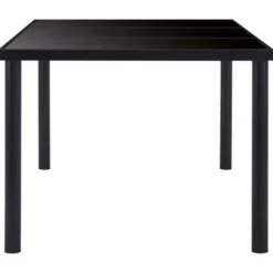 vidaXL - Eettafel - Zwart - Glas - 160 x 80 x 75 cm