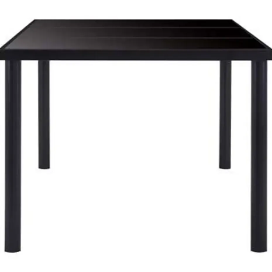 vidaXL - Eettafel - Zwart - Glas - 160 x 80 x 75 cm