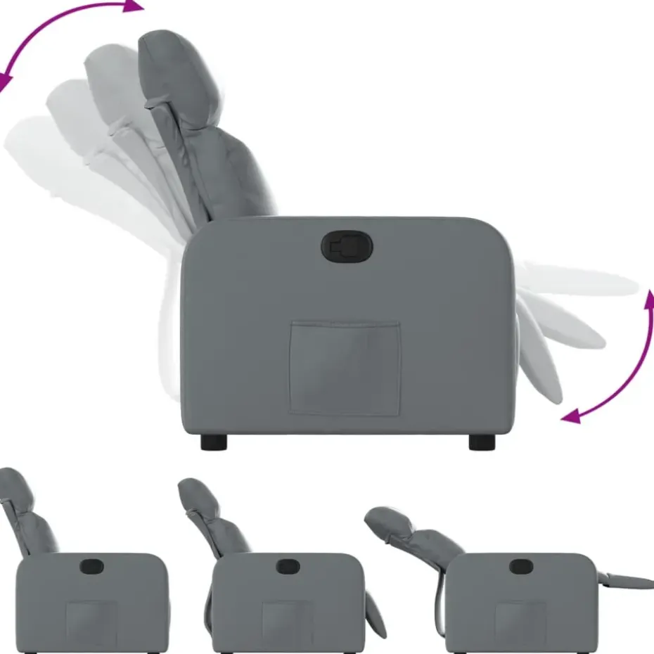 vidaXL - Fauteuil - Grijs - Kunstleer