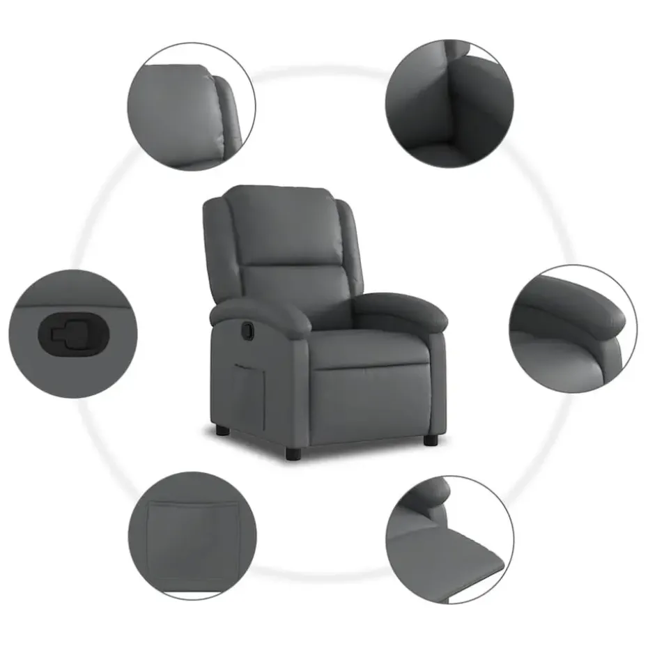 vidaXL - Fauteuil - Grijs - Kunstleer