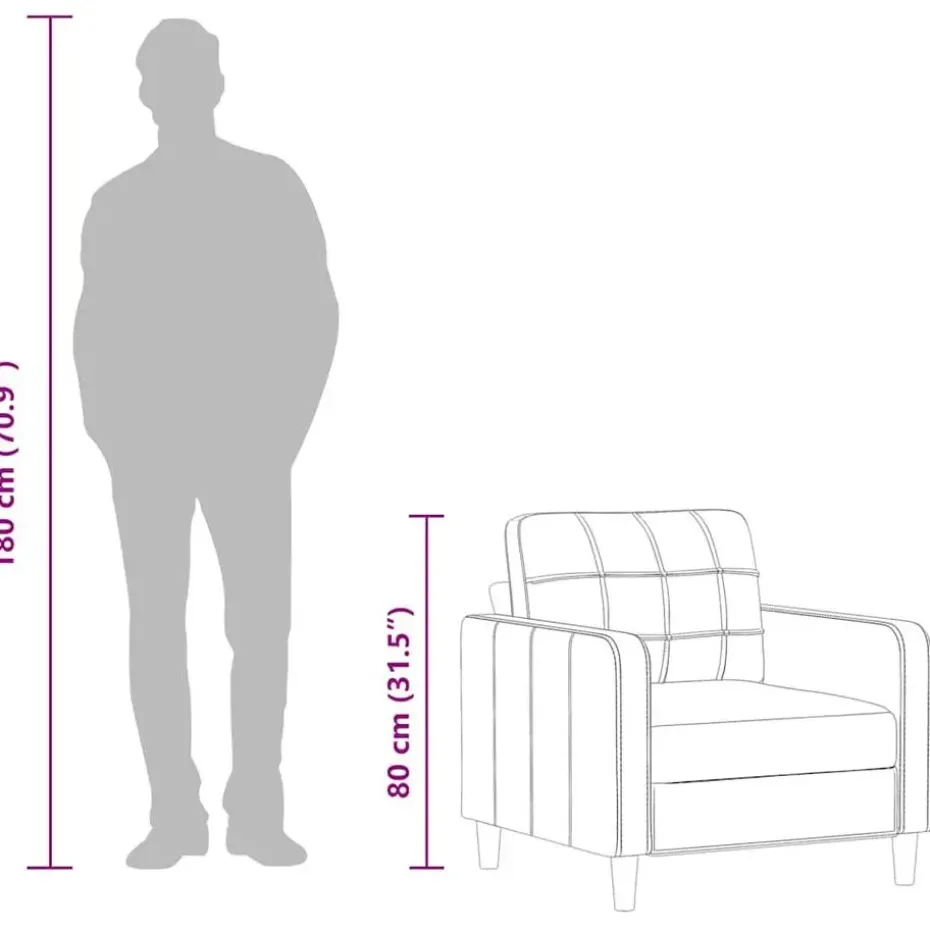 vidaXL - Fauteuil - Zwart - Stof - 60 cm