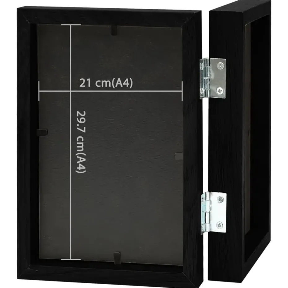 vidaXL - Fotolijst - Zwart - MDF - 2 x (21 x 29.7 cm)