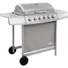 vidaXL - Gasbarbecue-grill - Zilver - Staal