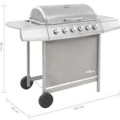 vidaXL - Gasbarbecue-grill - Zilver - Staal