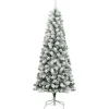 vidaXL - Gescharnierde Kunstkerstboom - Wit - 210 cm
