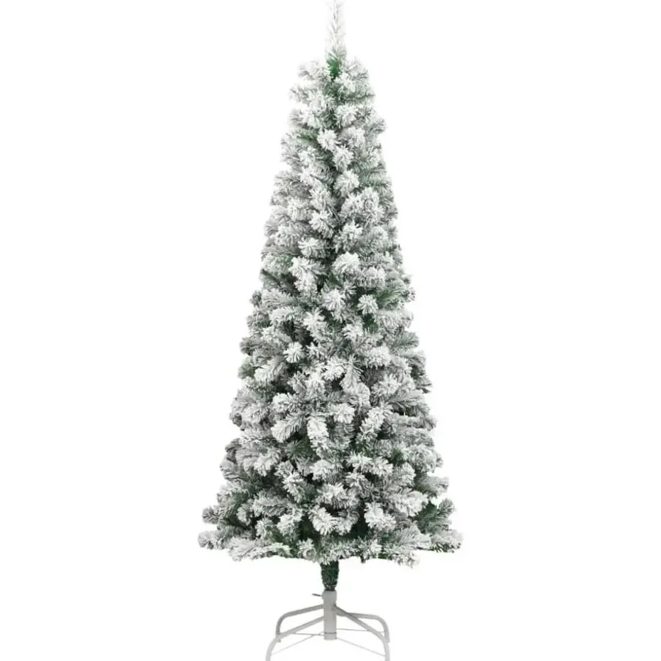 vidaXL - Gescharnierde Kunstkerstboom - Wit - 210 cm