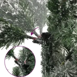 vidaXL - Gescharnierde Kunstkerstboom - Wit - 210 cm
