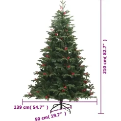 vidaXL - Gescharnierde Kunstkerstboom - Groen - 210 cm