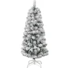 vidaXL - Gescharnierde Kunstkerstboom - Wit - 120 cm