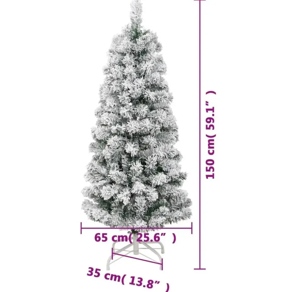 vidaXL - Gescharnierde Kunstkerstboom - Wit - 150 cm