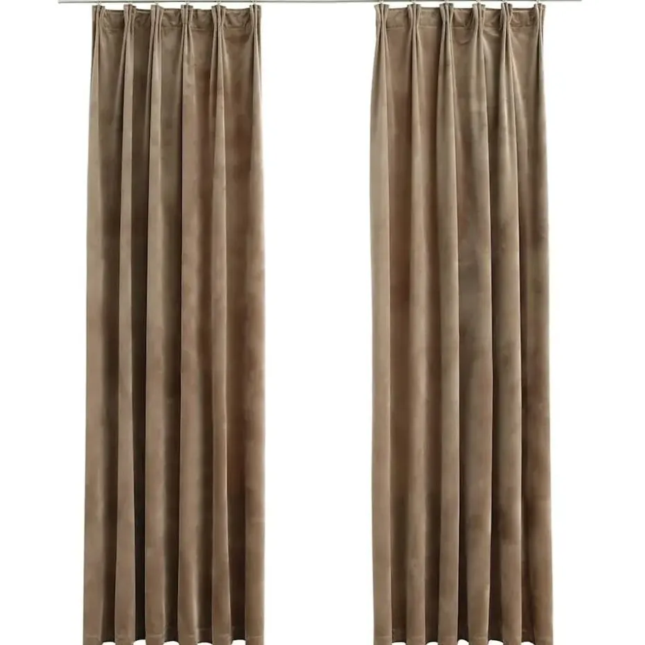 vidaXL - Gordijn - Beige - Fluweel - 140 x 225 cm - 2 stuks