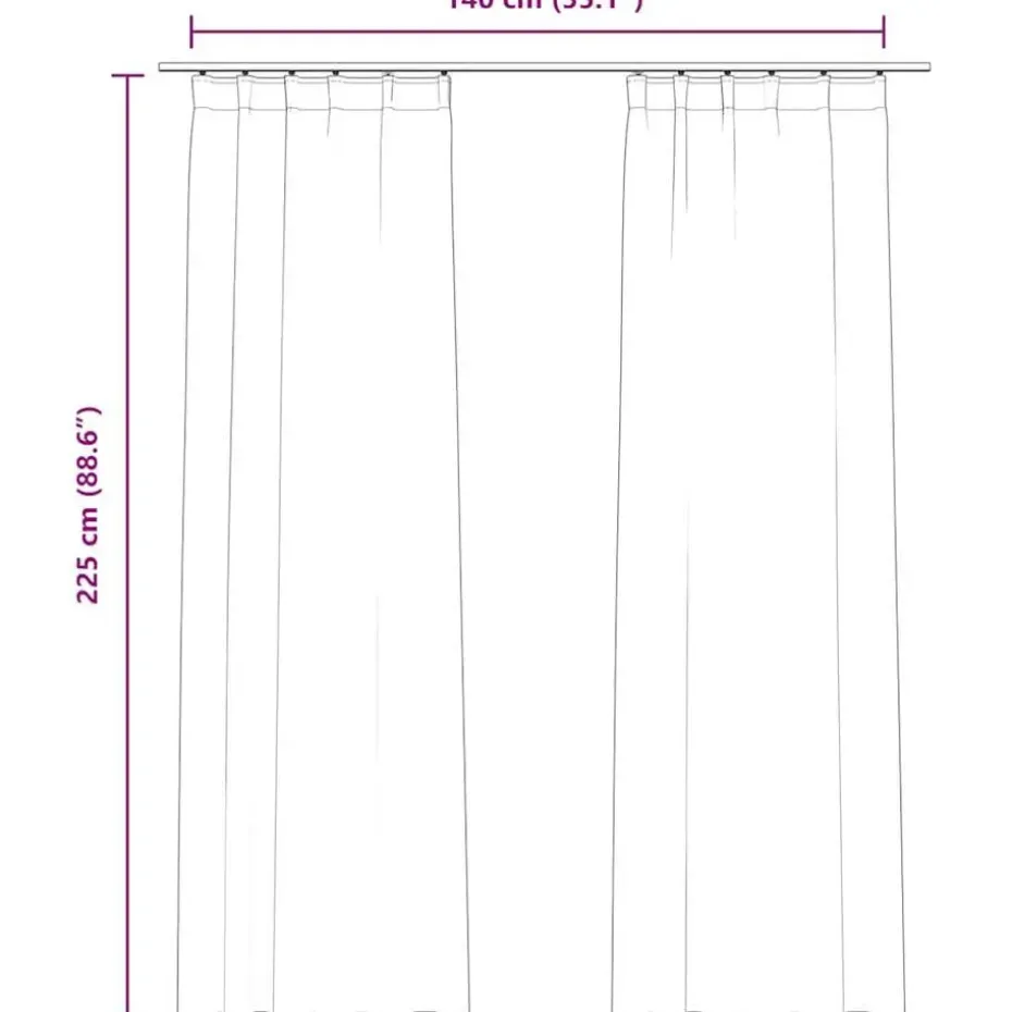 vidaXL - Gordijn - Beige - Fluweel - 140 x 225 cm - 2 stuks