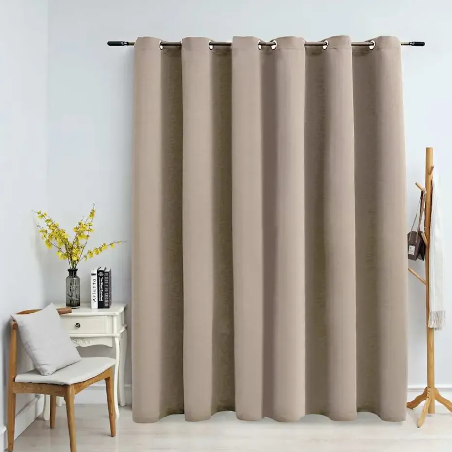vidaXL - Gordijn - Beige - Stof