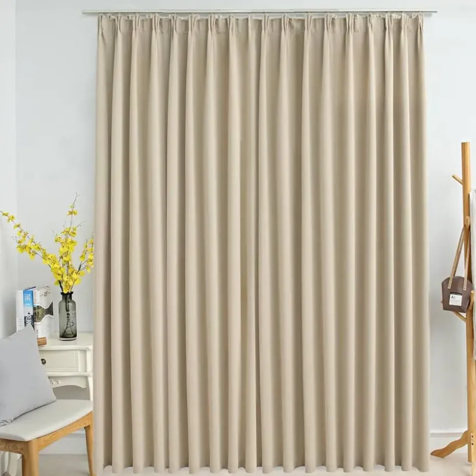 vidaXL - Gordijn - Beige - Stof
